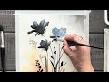 STRIKING!! 🤩 Sunset Silhouettes! Watercolor: Painting with Black...Easy and Stunning Wild Flowers!