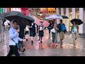 【4k hdr】 3 Hours Rainy day Walk in Shibuya (渋谷) Tokyo Japan | Relaxing Natural City ambience