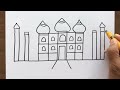 How to Draw Taj Mahal Picture from number 44 | Very Easy Drawing