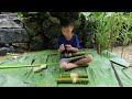 Snakehead fishing skill, Orphan boy Min caught snakehead to sell, fishing with bamboo pipe