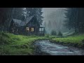 Overcome Insomnia in 2 Minutes with Sound of Heavy Rain without Thunder in Empty Foggy Forest