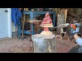 Christmas Tree chainsaw Carving Demonstration Video