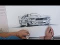 Chip sketches his concept on a modern Mustang for the SEMA Show! @semashow