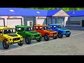 TRANSPORTING PIXAR CARS & FRUITS WITH COLORED & JOHN DEERE vs CLAAS vs TRACTORS - BeamNG.drive