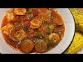 TOMATOES OKRA SHRIMP & SAUSAGE [ QUICK AND EASY DELICIOUSNESS