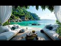 Smooth Bossa Nova Jazz Music | Morning Seaside Cafe Ambience - Jazz Music for Stress Relief