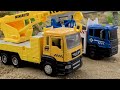 Construction vehicle toy rescue excavator and police car - BIBO TOYS
