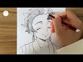 How to draw Tanjiro Kamado || Anime drawing step by step || Drawing tutorial for beginners