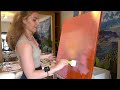 ASMR Bob Ross - Still Practicing to Recreate His Video 🎨 Red Evening Sky CLOUDS ☁️