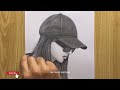 How to Draw a girl with Cap || Girl Drawing Easy step by step | Beautiful girl drawing for beginners