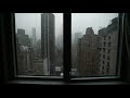Manhattan View - City Rain Open WIndow City Sounds in New York City | 4k ASMR