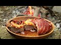 Bacon Wrapped Monster Pie - Campfire Cooking