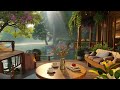 Tea Time with Summer Daydreams On A Cool Cabin Porch | Soothing Jazz Melody For Relaxing And Sleep