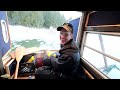Solo Overnight in 10 sq. ft. MICRO HOUSEBOAT (bad idea!) - Wood Stove, Ice Breaking, Cooking