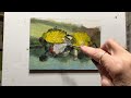 Pallet knife painting, lemons.