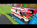ALL POLICE CARS, AMBULANCE EMERGENCY, FIRE DEPARTMENT TRANSPORTING WITH TRUCKS! Farming Simulator 22