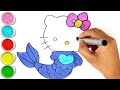 Hello Kitty Mermaid Drawing, Painting & Coloring For Kids And Toddlers_ Kids Art Drawing
