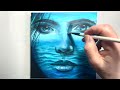 Beautiful Ocean Mood / Portrait Painting / Acrylic Technique