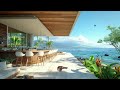 Bossa Nova Beach Cafe Ambience with Relaxing Bossa Nova Music and Crashing Waves for Stress Relief