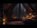 Deep Sleep Therapy 💤: Rain and Fireplace Sounds by the Forest Window for Insomnia Relief | 😴🌧️💤