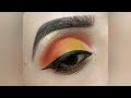 orange and yellow full cut crease eye makeup tutorial 💛🧡❤️#youtube #eyemakeup