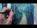 Forest Landscape Painting in Gouache