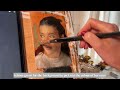 An art vlog: full process of painting a tiny portrait in oils✨