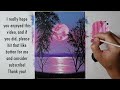 Full Moon Acrylic Painting Tutorial for Beginners | Step by Step ( ENG SUB )