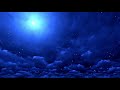 Soothing Blue Sky with Moon Stars & Calming Ambient Music