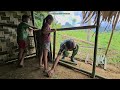 video of two siblings selling jackfruit and helping a kind policeman build a bamboo house