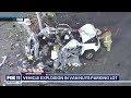 Toyota SUV explodes in a Los Angeles shopping plaza parking lot
