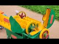 Diy tractor making bulldozer repair train railway | make roads to help farmers | DIY concrete mixer