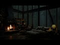 Relaxing Falling Rain🌧️Cozy Room With Fireplace In The Middle Of A Rainy Night