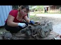 Mechanical Girl. Repair Complete Restoration of Diesel Engines Severely Damaged \ Blacksmith Girl