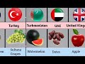 top 100 countries and their favourite fruits in the world