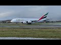 Emirates Airbus A380 Take Off at Glasgow Airport