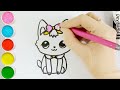 Pretty Kitten Easy and Cute drawing easy with colours
