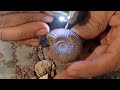 Ammonite sandblasting with iron powder