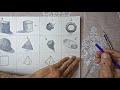 3D Dimensional Geometric Shapes - Pencil Drawing and Shading Study Lesson # 3