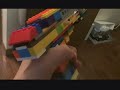 Custom made semi auto Lego rubber band gun by me:)