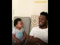 Baby and dad having hilarious conversation 😍