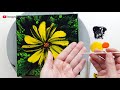 (509) A yellow flower in the field | Silicone oil | Fluid Acrylic for beginners | Designer Gemma77