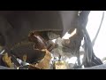 Car crushing inside view