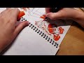 ✦ Filling a Sketchbook Page using only 2 tools // BALLPOINT PEN AND TOMBOW MARKER / Draw with me