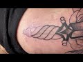 Real time tattooing | Knife in flower