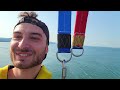 Parasailing in the Black Sea in the summer