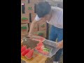 the worker cuts the watermelon fast #workskills #fastworkers