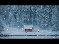 Cozy Winter Cabin in the Woods with Bonfire, Snow Falling & Blizzard Sounds