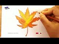 Autumn leaf color//how to draw a fall leaf//how to draw a maple leaf//fall//ë‹¨í’//Leaf art