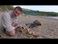 Lobster catch and cook on the beach